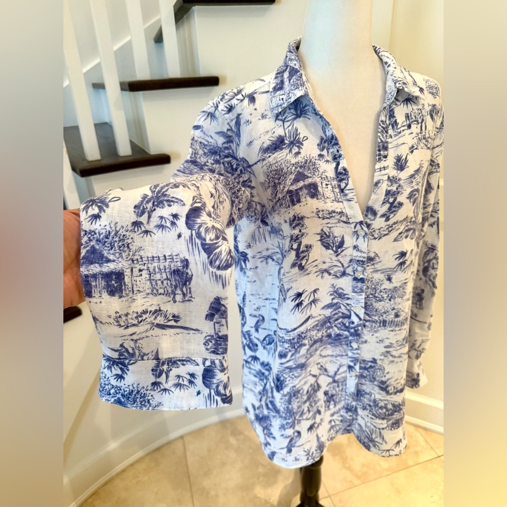 Joie Women's Linen Button Up Shirt or Swim Cover Up - Picture 4 of 9